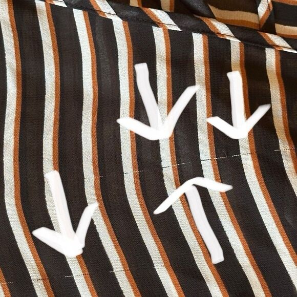 Coldwater Creek Sheer V Neck Wrap Top Stripe Drawstring Blouse 2X - Picture 6 of 9